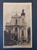 Antik  képeslap - Győr Karmeliták temploma - 1925 Szilvássy m.kir. honv. ezredesnek cimezve