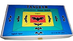 1989. SIMON KFT. BAJA - TANGRAM - JÁTSZATLAN ÁLLAPOTÚ FA KOCKA kreatív játék valaha tanterv része