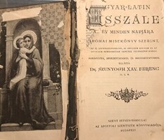 Antik katolikus MISSZÁLÉ : latin -magyar + régi szentkép gyűjtemény 10 db