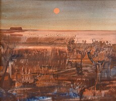 Madarász Gyula: Napos puszta - gouche