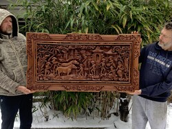Bali falidísz fafaragás fa kép dombormű szobor Indonéz relief emberek állatok erdő trópusi fa