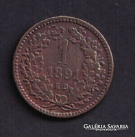 1 Krajcár / Kreuzer 1891 KB (Körmöcbánya)