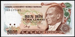 Törökország 5000 lira UNC 1990
