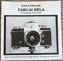 Könyv, bemutató füzet, Tarcali Béla fotóművész kiállítása Miskolc 1990