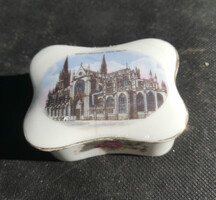 Limoges porcelán kínáló/ékszertartó doboz - Nancy, Saint-Epvre bazilika