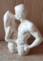 Világhy Árpád: Szerelmi izzás – Nagy méretű (27 cm), selyemfényű mázas kerámia