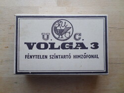 Régi VOLGA hímzőfonal eredeti dobozában - Zöld