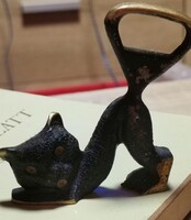 Jelzett Paris Art PT 417 bronz macska sörnyitó - Walter Bosse stílus (1950)