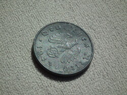 Németország, horogkeresztes birodalmi 10 Pfennig (Reichspfennig), 1943 D