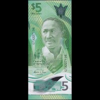 Barbados 5 Dollars 2022 P-81 Polymer UNC