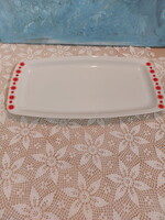 Retro Alföldi piros napocskás, porcelán tálca