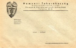 Boríték: "Nemzeti Takarékosság", Szeged.