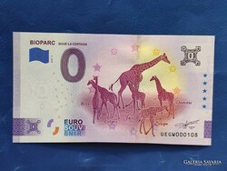 FRANCIAORSZÁG 0 EURO 2024 BIOPARC ZSIRÁF! RITKA EMLÉK PAPÍRPÉNZ! UNC!