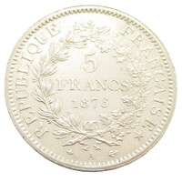 Franciaország,5 francs 1876 A VF+ ezüst 25g900