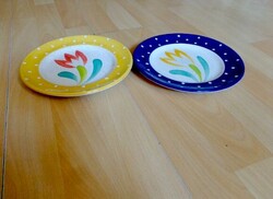 Village pottery herend tulipános desszertes tányér 2 db