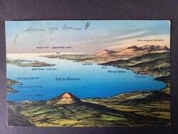 Antik képeslap - Abbázia  és a Kvarner-öböl panorámája – Osztrák–Magyar Monarchia, 1914. június 4.