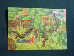 Képeslap,Aggtelek,Jósvafő cseppkőbarlang,grafikai,térképes, 1971-