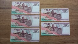 500 Forint 2006 -os Emlék 1956 kiadás 5 db UNC