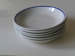 Zsolnay porcelán kék szegélyes főzelékes tányér ( 6 db. )