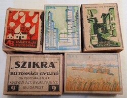 5 DOBOZ RÉGI GYUFA