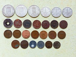 Magyarország 26 db Különböző Érme 1 2 10 20 Fillér 1 2 Pengő 1926-1944