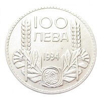 Bulgária,100 leva 1934 EF+ ezüst 20g500
