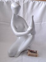 Nagy méretű Royal Dux art deco női akt korsóval porcelán figura