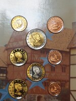 Próba veret forgalmi sor Cseh Köztársaság 2004. 1c-2E (8 db) dísztokban UNC (50)