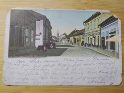 Románia, Lippa, Lipova, fő utca, Fischer G. kiadás, 1900-ból, sérült de ritka
