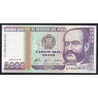Peru,5000 intis 1988 UNC