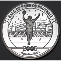 Uganda,2000 shillings 2006 PP - A futball legendái - Diego Armando Maradona UNC ezüst 24.80g