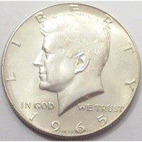 USA,half dollar 1965 aUNC+ ezüst 11.50g400