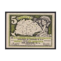 Magyarország,5 korona 1920 - Amatőrök Forgalmi Szövetkezete aUNC+