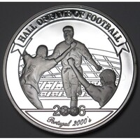 Uganda,2000 shillings 2006 PP - A futball legendái - Luís Figo UNC ezüst 24.80g