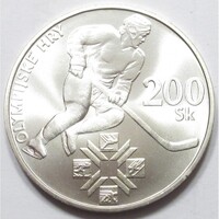 Szlovákia,200 korun 1994 - 100 éves a Nemzetközi Olimpiai Bizottság UNC ezüst 20g750