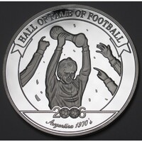 Uganda,2000 shillings 2006 PP - A futball legendái - Daniel Alberto Passarella UNC ezüst 24.80g