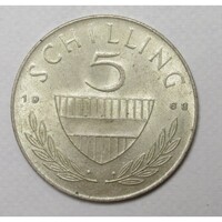 Ausztria,5 schilling 1968 aUNC+ ezüst 5.200g640