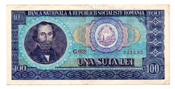 Románia 100 Lei Bankjegy 1966 P97a aVF