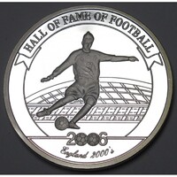 Uganda,2000 shillings 2006 PP - A futball legendái - David Beckham UNC ezüst 24.80g