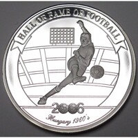 Uganda,2000 shillings 2006 PP - A futball legendái - Albert Flórián UNC ezüst 24.80g