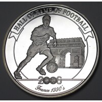 Uganda,2000 shillings 2006 PP - A futball legendái - Laurent Blanc UNC ezüst 24.80g