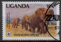 Ritka Elefánt a jobb felső sarokban ! – Uganda WWF - tévnyomat (Michel A601)