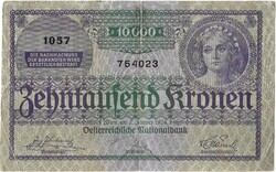 10000 kronen korona 1924 Ausztria 1.