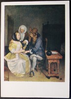 Képeslap, Művészet, Gerard Terboroch -Egy pohár frissítő Ermitázs 177/85 Orosz