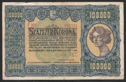 100.000 korona 1923 F