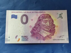 FRANCIAORSZÁG 0 EURO 2018 DESCARTES! RITKA EMLÉK PAPÍRPÉNZ! UNC!