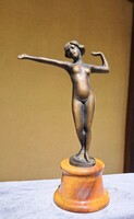 Bronz női szobor kisplasztika