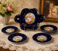 Cobalt Blue Dessert Set - Victoria Austria