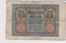Német Birodalom 100 márka 1920 VG