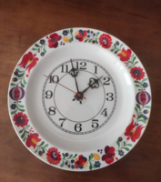 Kalocsai mintás porcelán falióra
